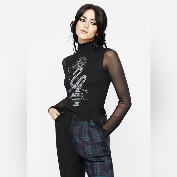 Disturbia Tops - NWT Disturbia Women’s Amaterasu Mesh Long Sleeve Top Size US 12